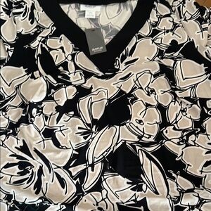 Black and White Floral Top